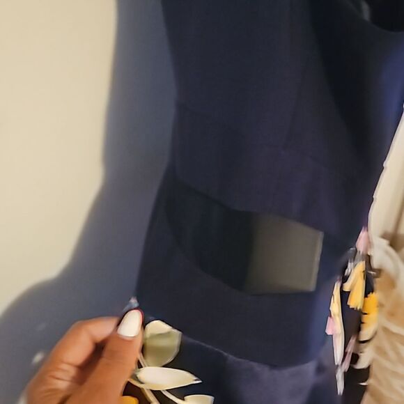 XSCAPE Women's Floral SideMesh Cutout Tutu Mini Dress 12 Navy Blue, Pink - Picture 4 of 16